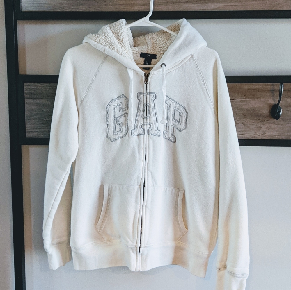 GAP cream zip up hoodie